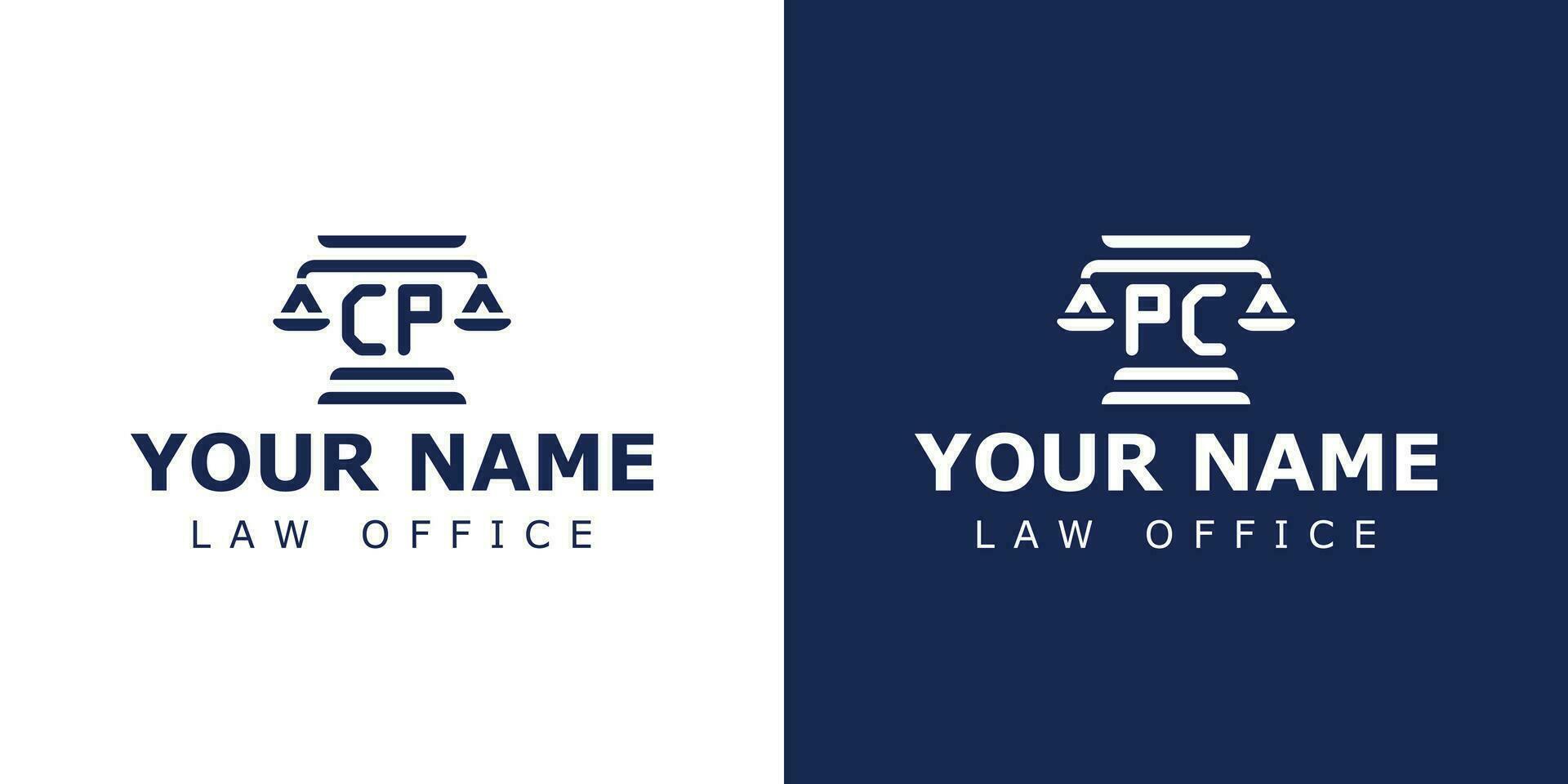 Letter CP and PC Legal Logo, suitable for lawyer, legal, or justice with CP or PC initials vector