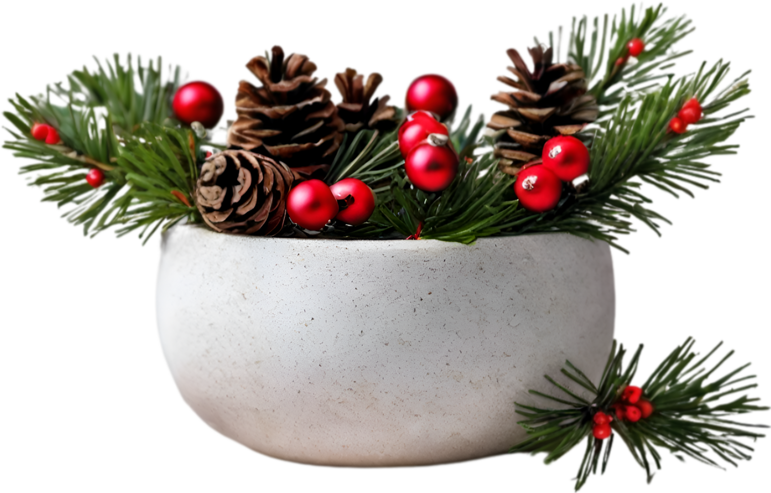 AI generated An image of pine cones and holly branches. Ai-generated. png