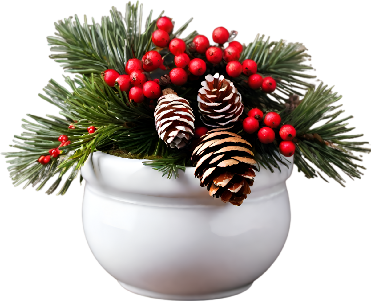AI generated An image of pine cones and holly branches. Ai-generated. png