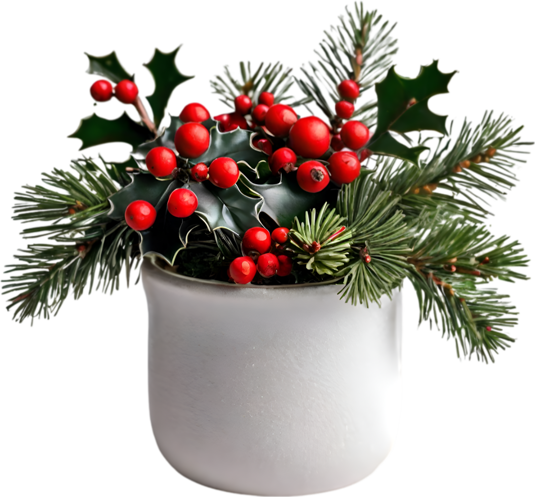 AI generated An image of pine cones and holly branches. Ai-generated. png