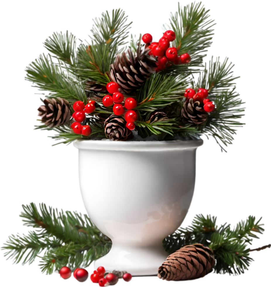 AI generated An image of pine cones and holly branches. Ai-generated. png