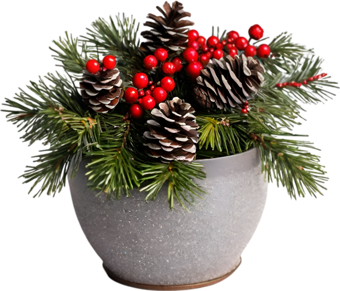AI generated An image of pine cones and holly branches. Ai-generated. png
