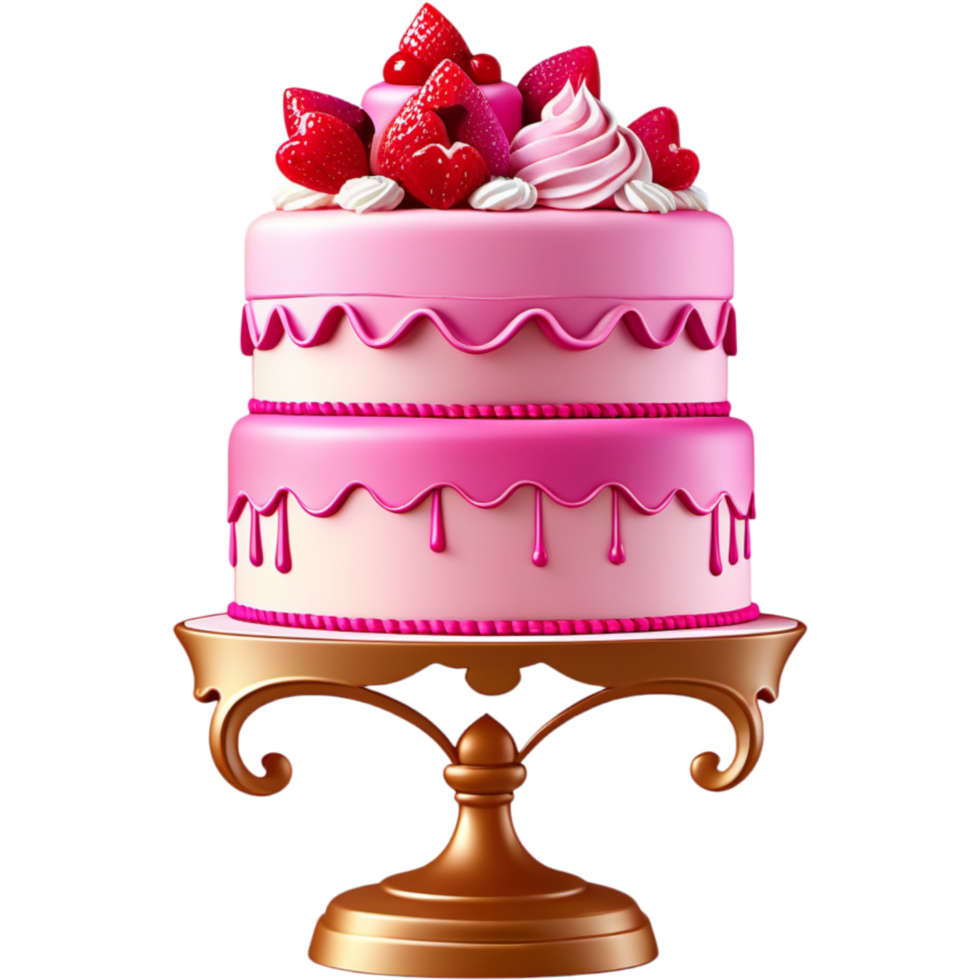 AI generated Delicious Pink cake. AI Generative png