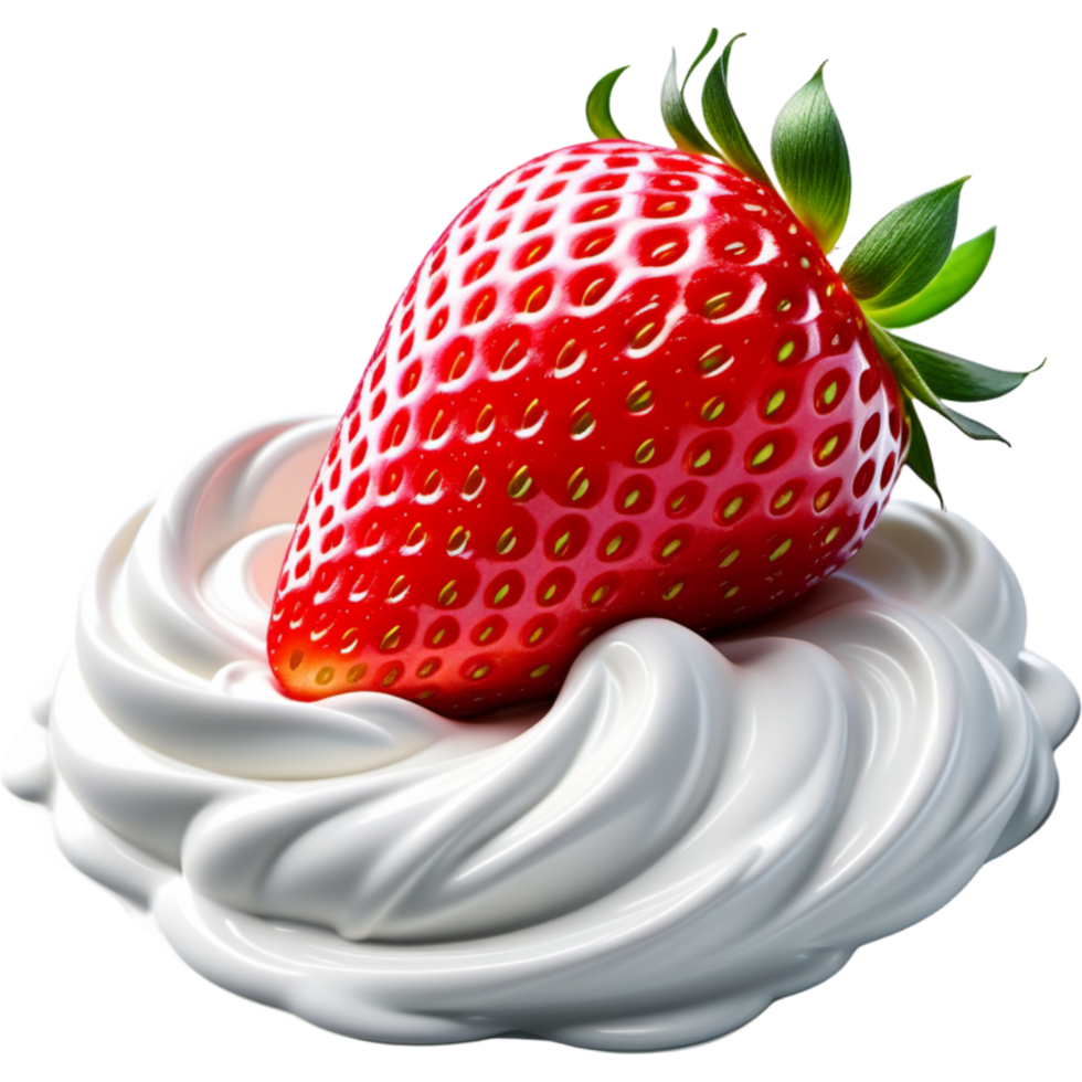 AI generated Whipped Cream with strawberry. AI Generative png