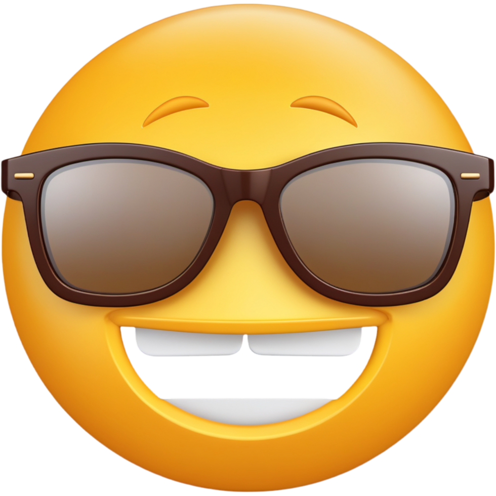 AI generated Realistic emoticon wearing sunglasses. AI Generative png