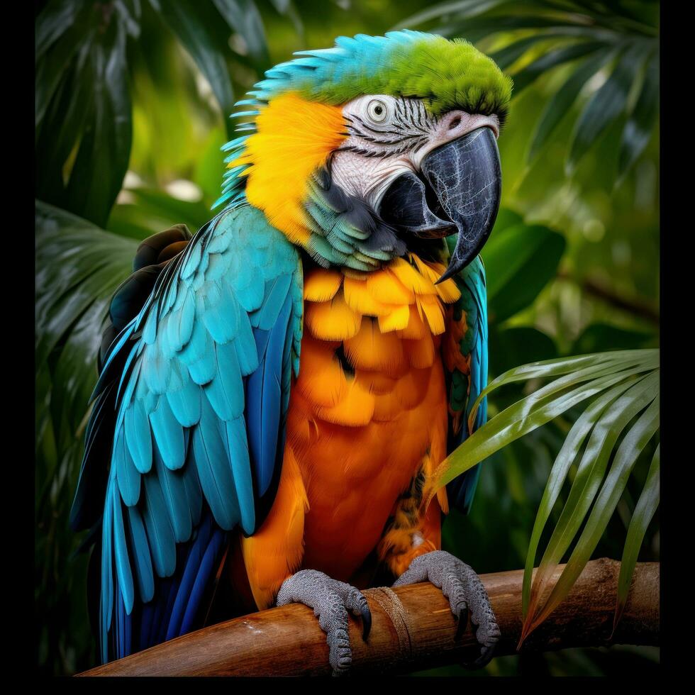AI generated Striking parrot isolated on white photo