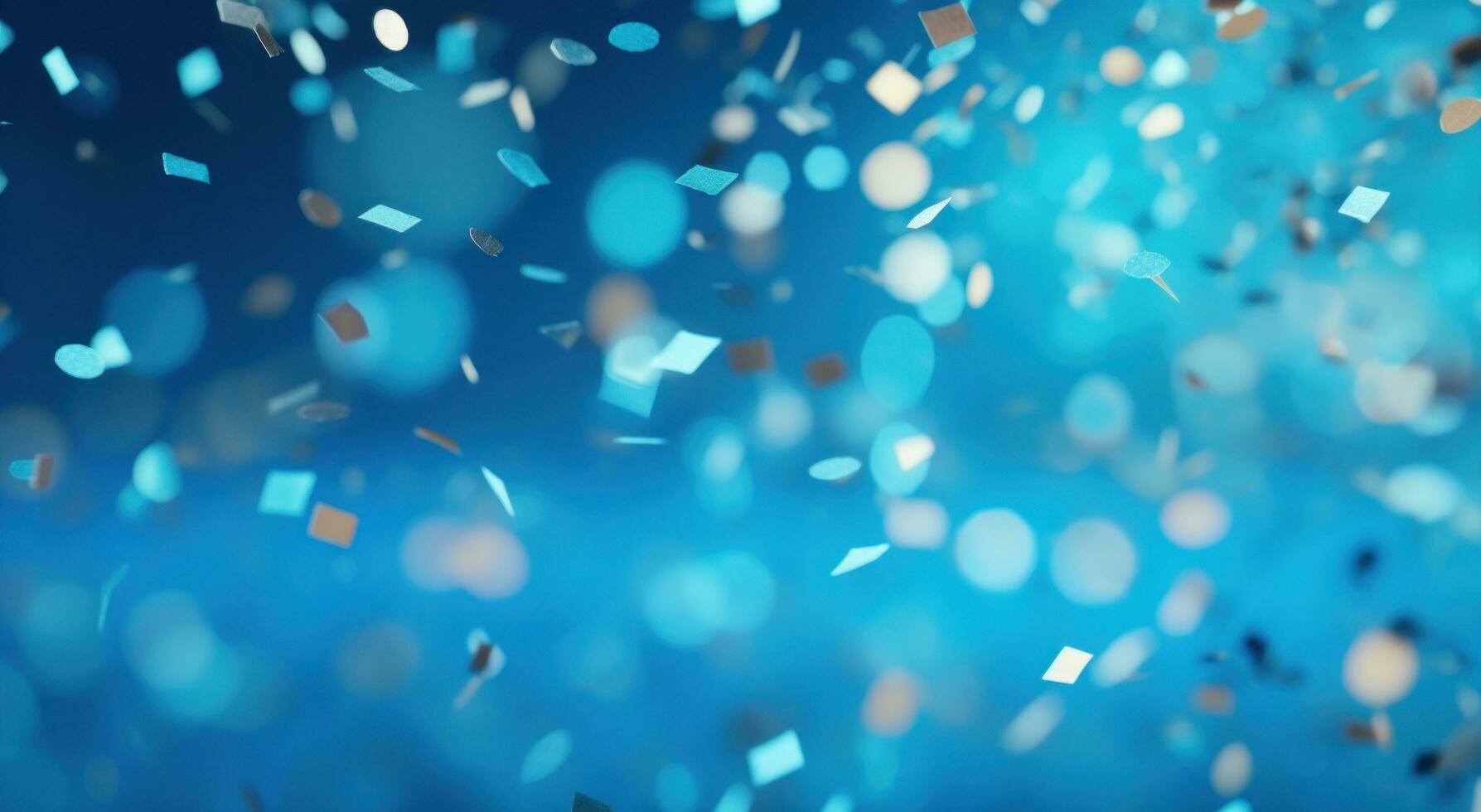 AI generated party confetti in a blue background photo