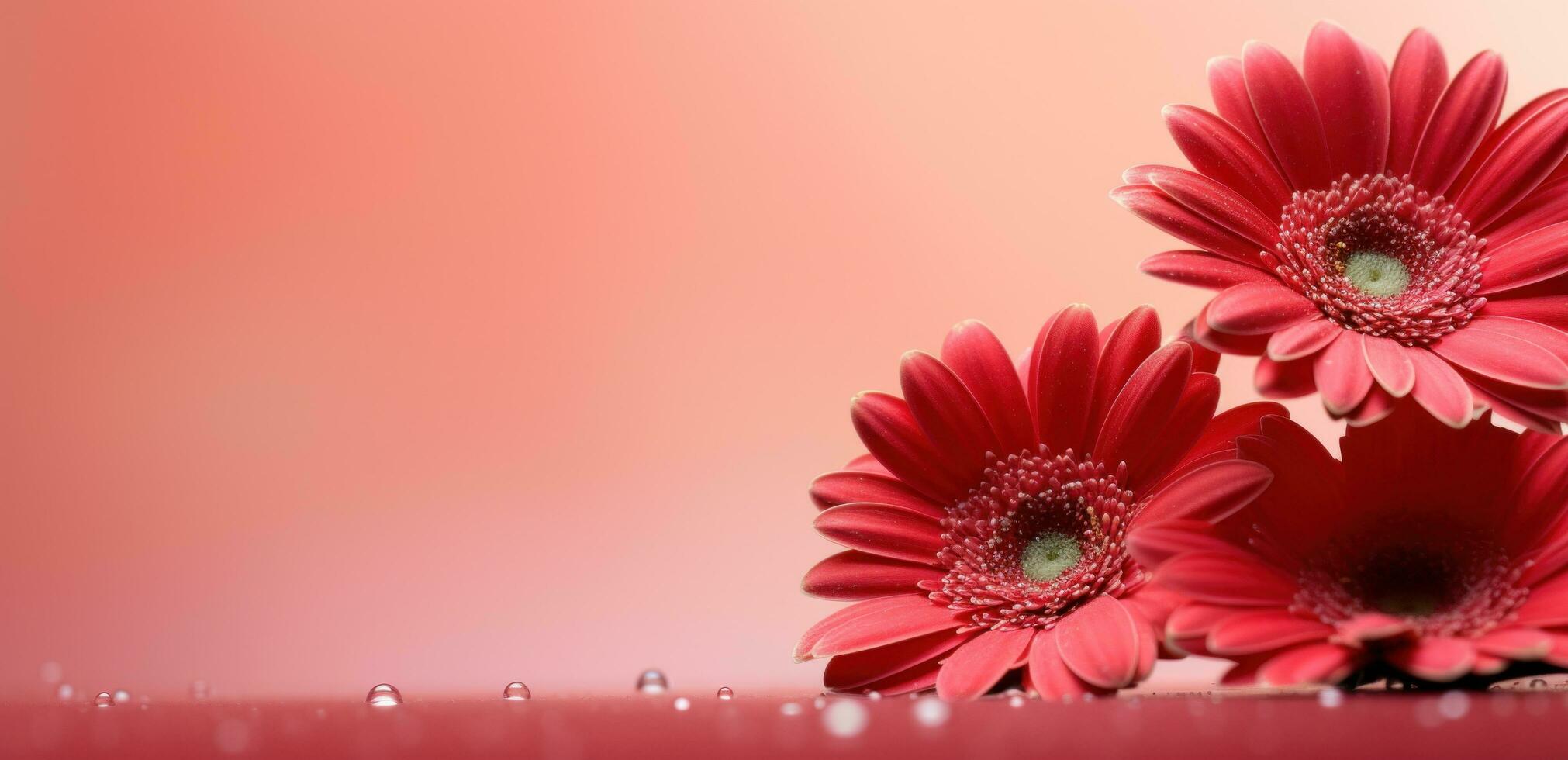 ai generado rosado gerbera margaritas en un rosado antecedentes foto