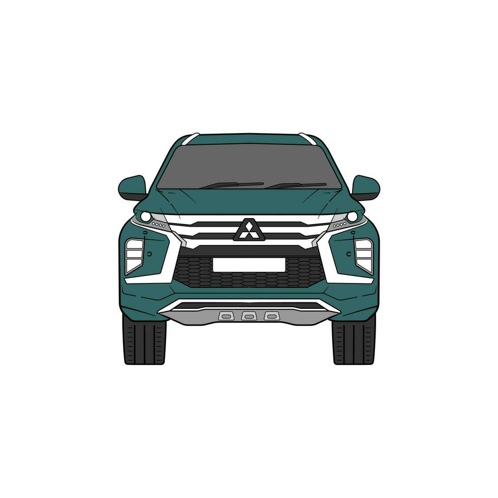 verde suv coche desde frente ángulo con aislado blanco fondo.gratis vector