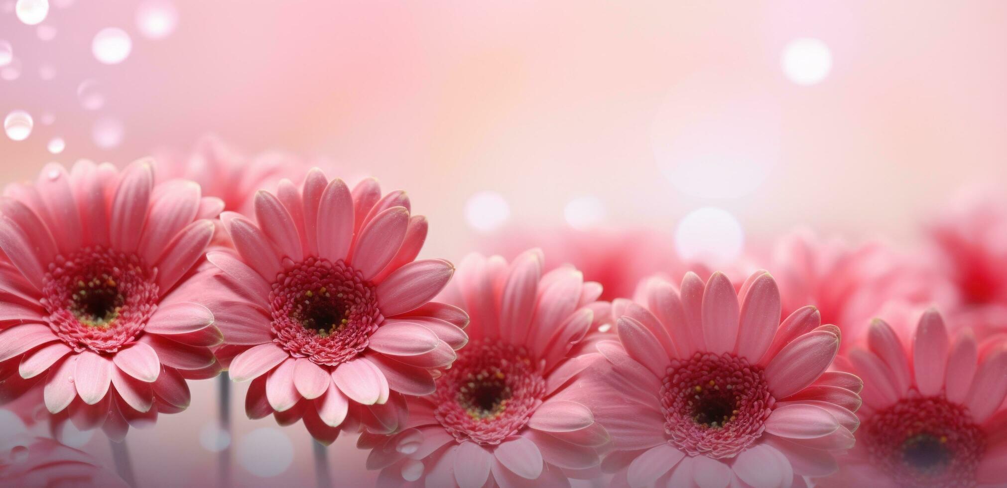 ai generado gerbera flores en bokeh antecedentes foto