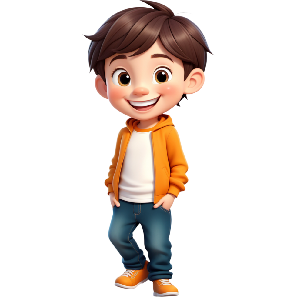 AI generated Happy boy cartoon. AI Generative png