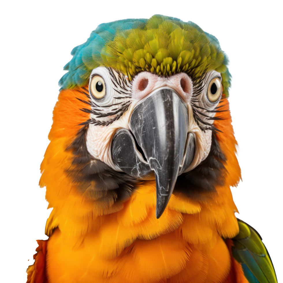 AI generated Isolated parrot on white, a vibrant display of tropical beauty png