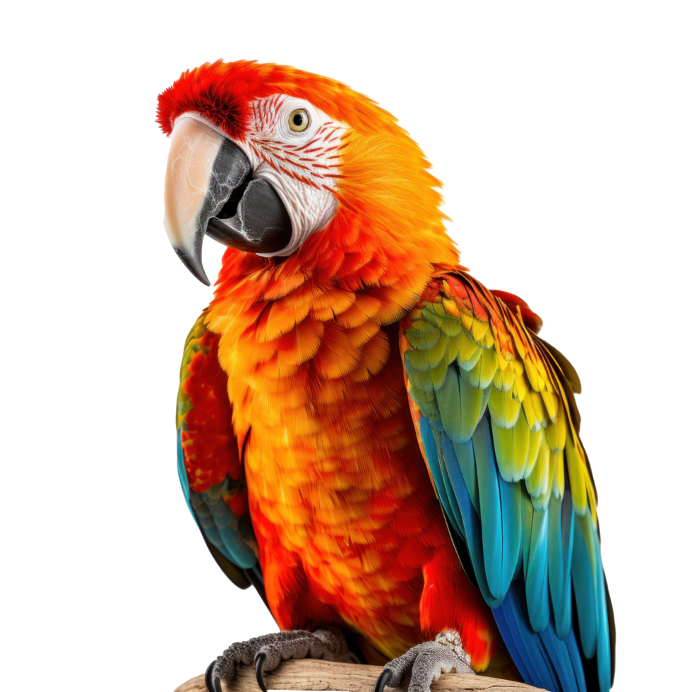 AI generated Isolated parrot on white, a vibrant display of tropical beauty png