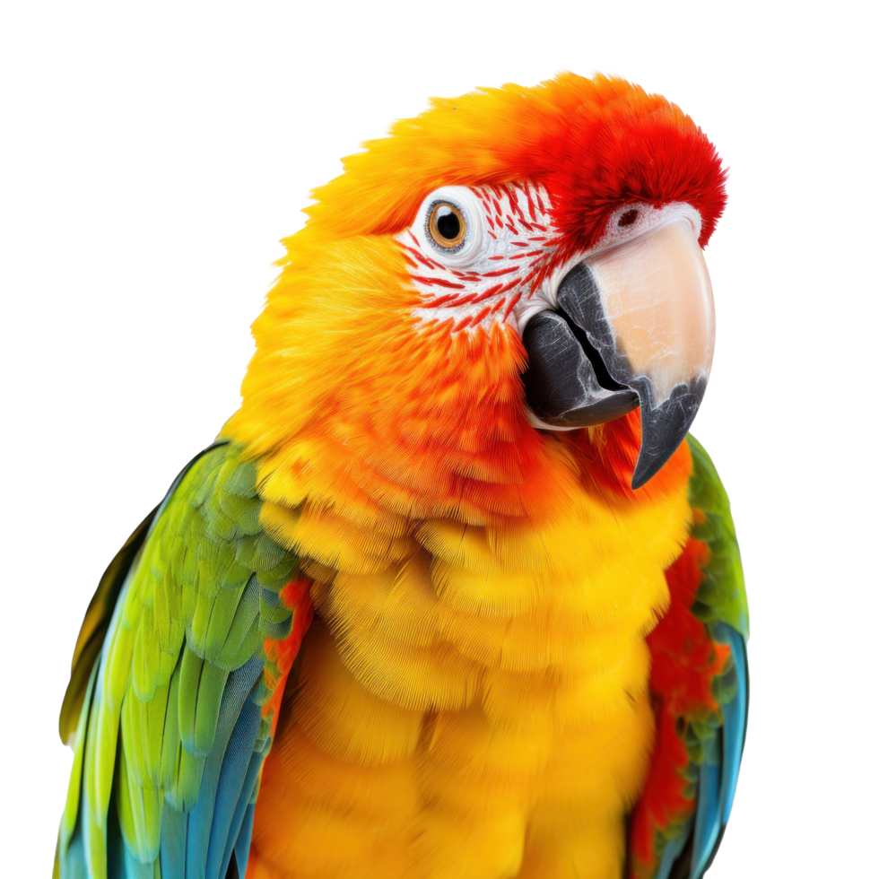 AI generated Isolated parrot on white, a vibrant display of tropical beauty png