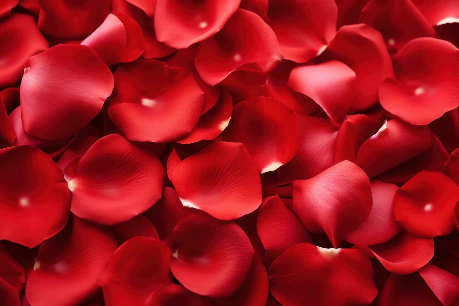 AI generated red rose petals with copy space. Simple yet elegant option for Valentine's Day photo