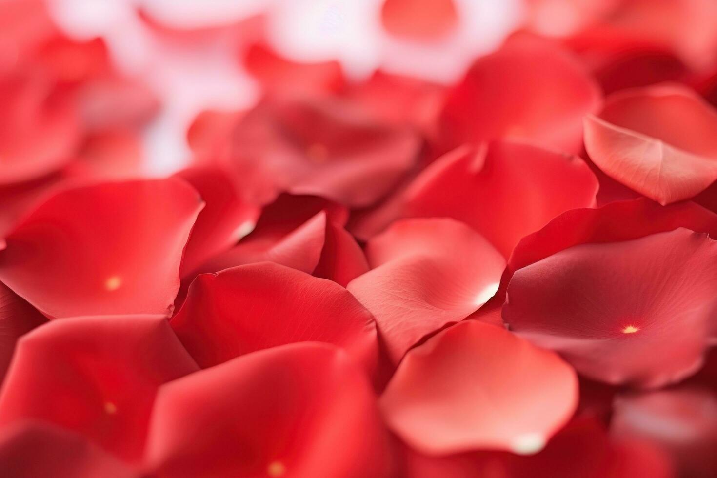 AI generated red rose petals with copy space. Simple yet elegant option for Valentine's Day photo