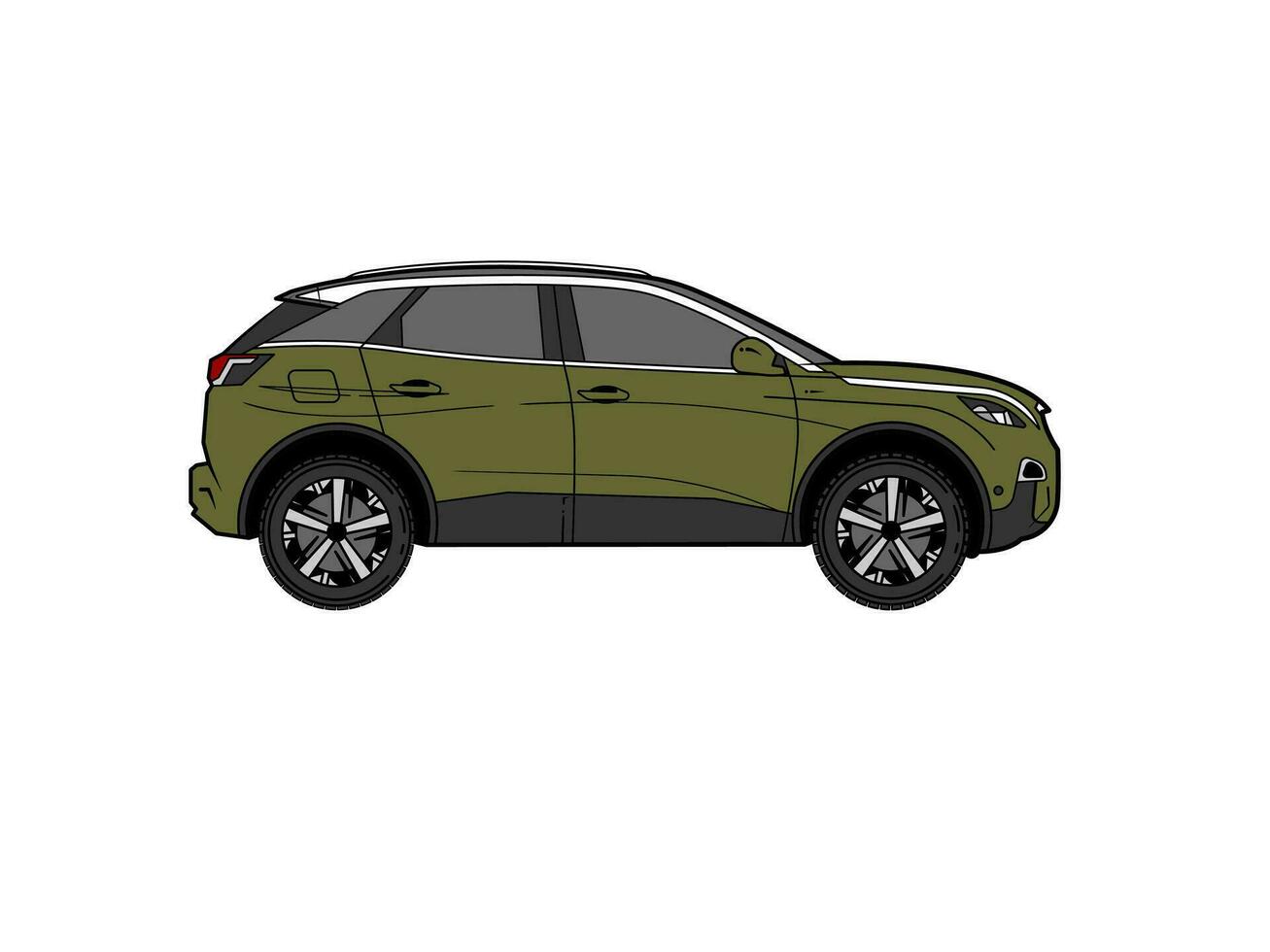 Modern suv car from right angle with isolated white background. Free Vector