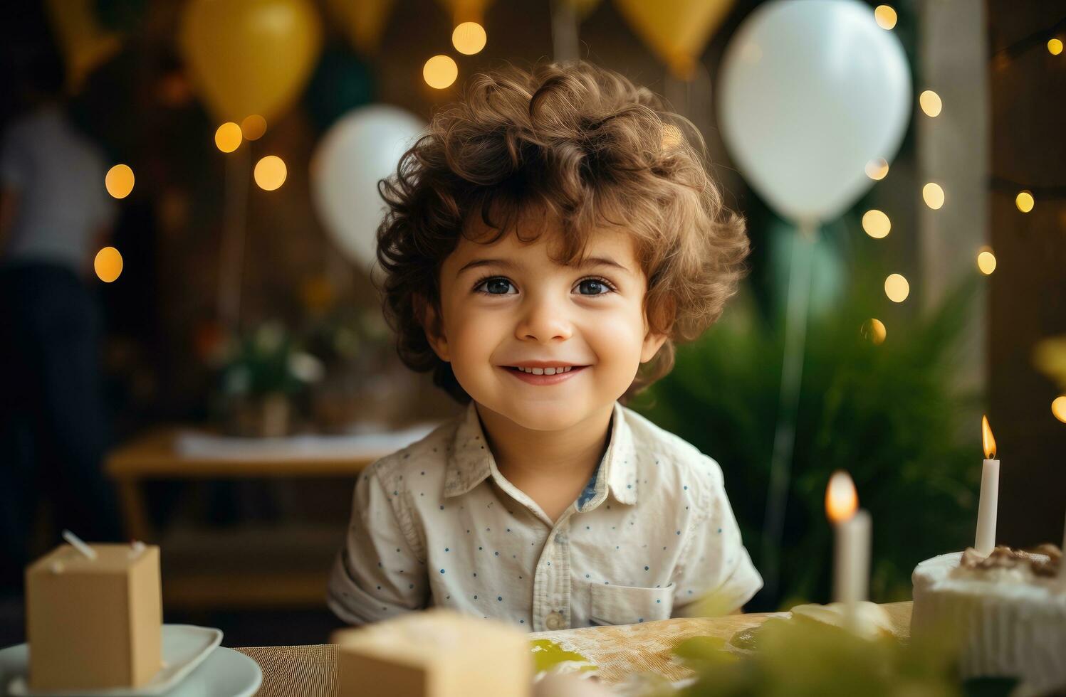 AI generated a toddler smiling at a birthday party photo