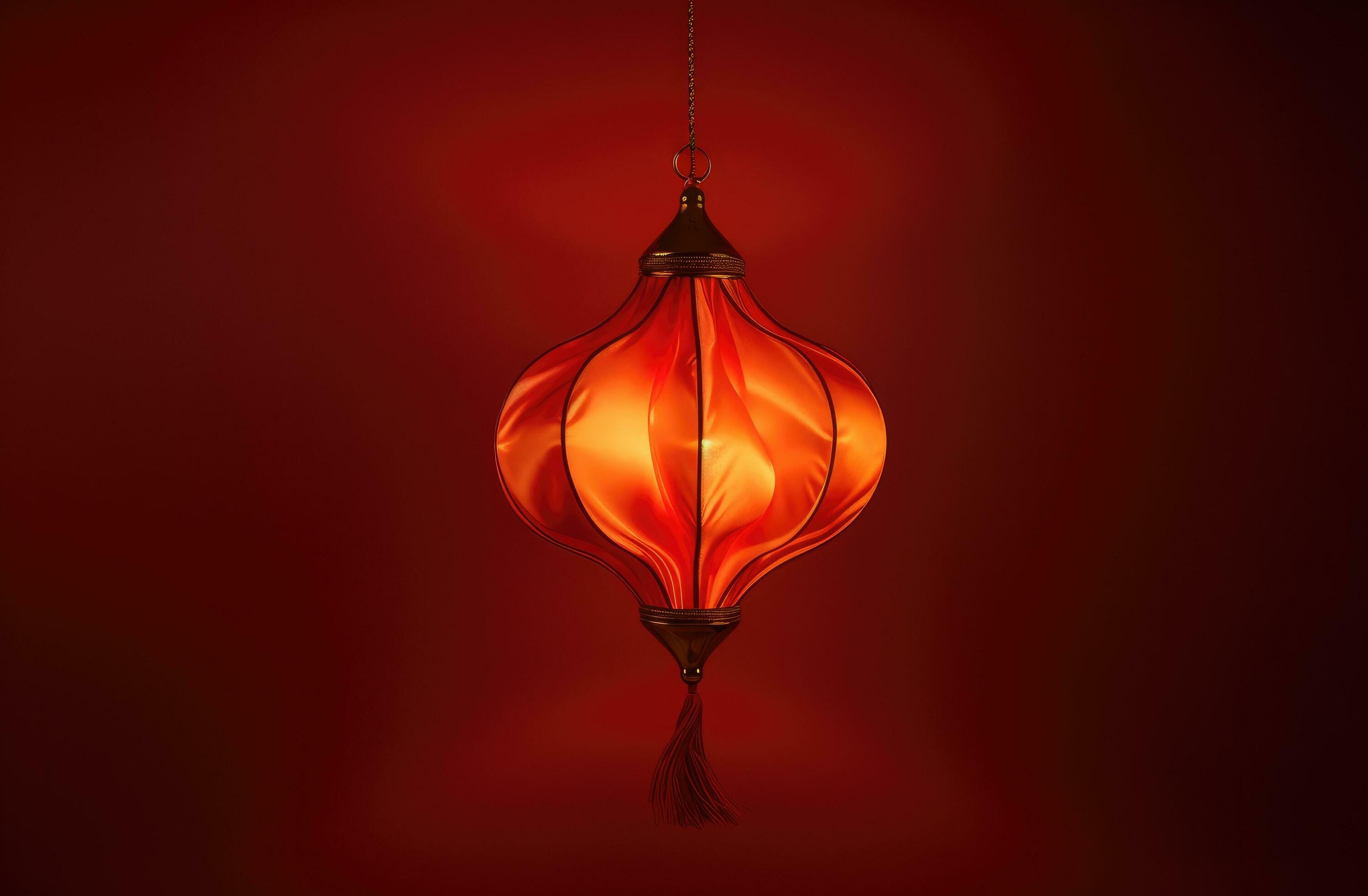 AI generated a chinese lantern hanging in red light 35594198 Stock