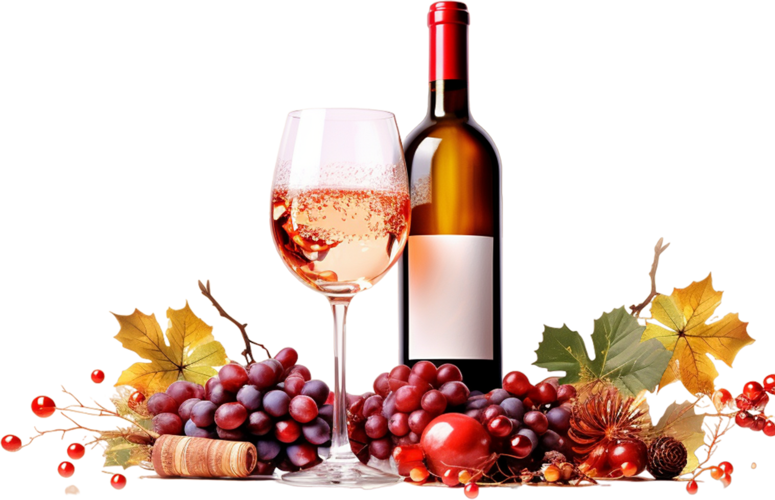 AI generated Wine label Grape Vintage png