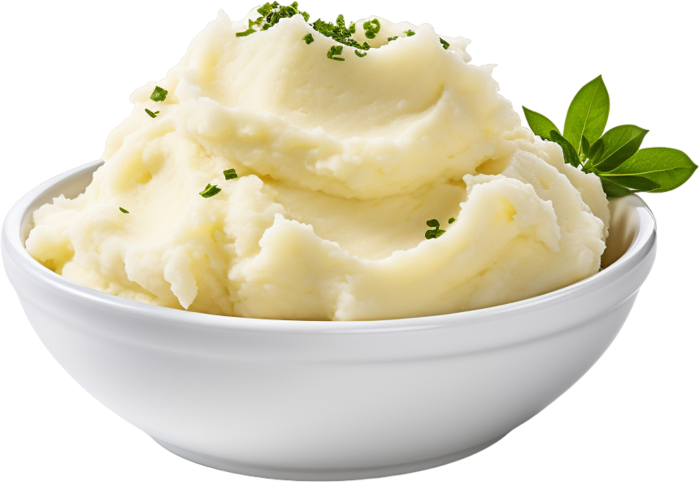 AI generated Mashed Potato on a Bowl png