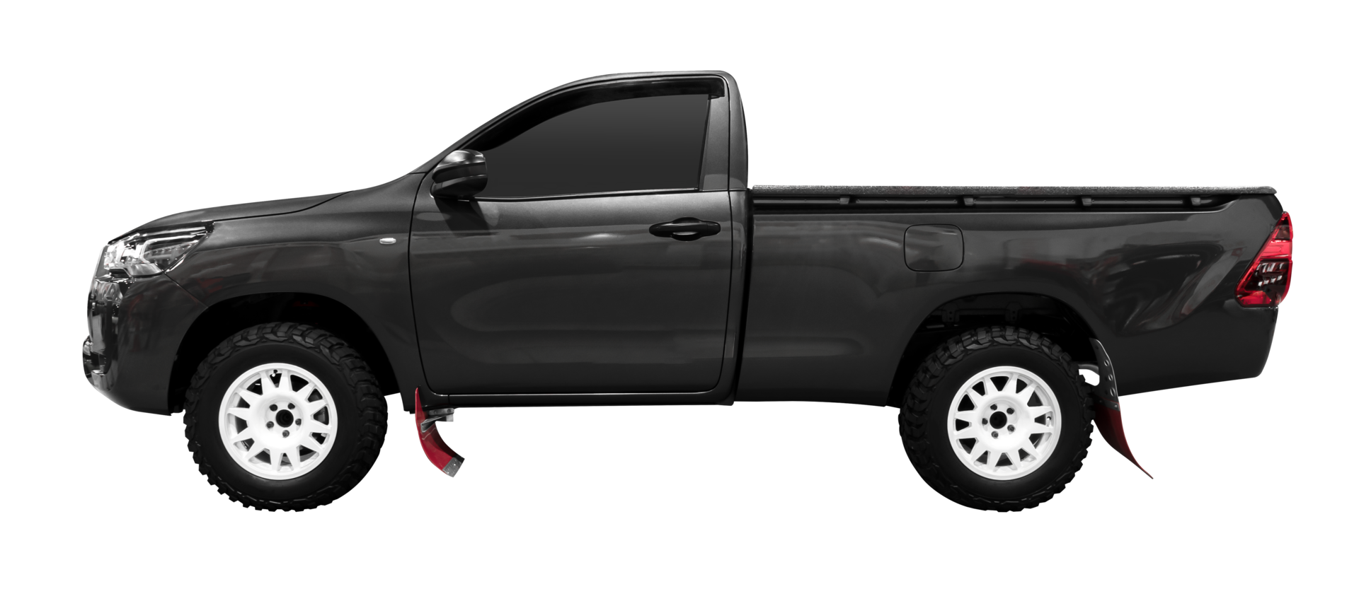 Side view black truck png