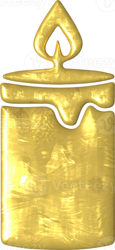Golden candle illustration png