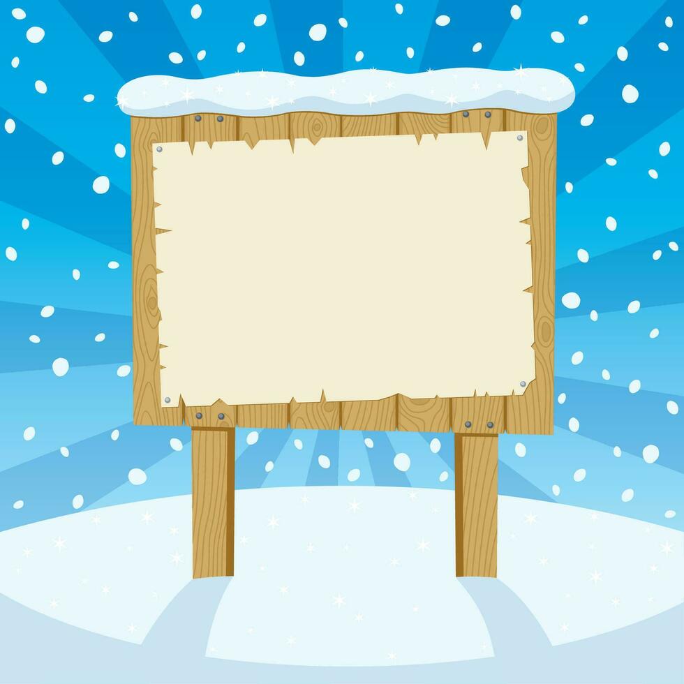 Sign and Snow vector