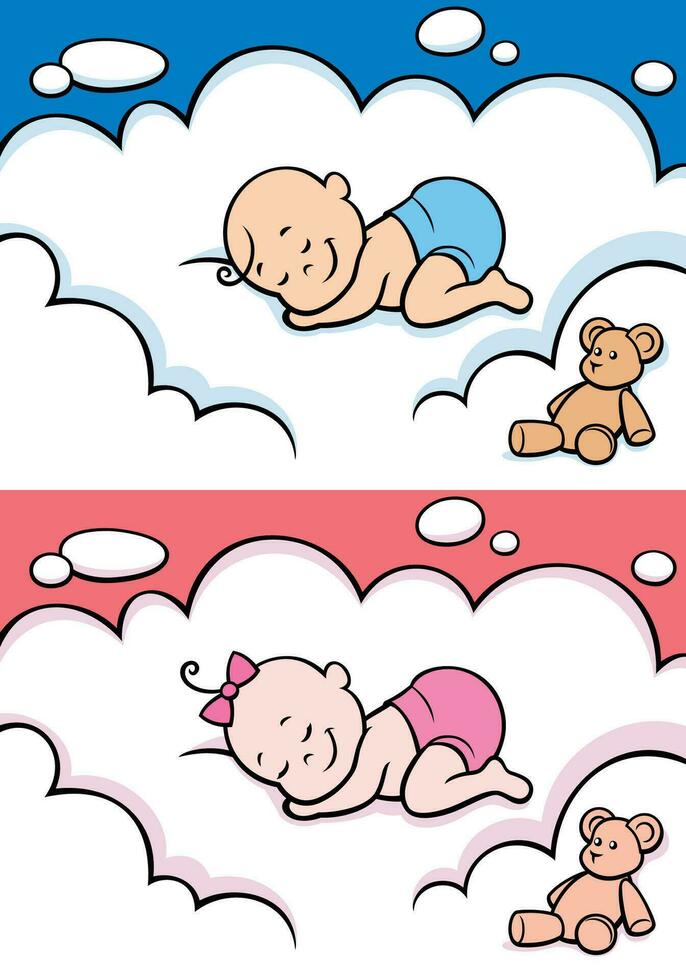 Sleeping Baby in Diaper vector