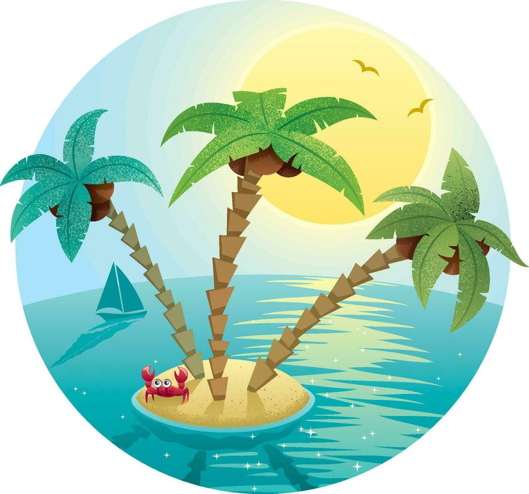 pequeño isla paisaje vector