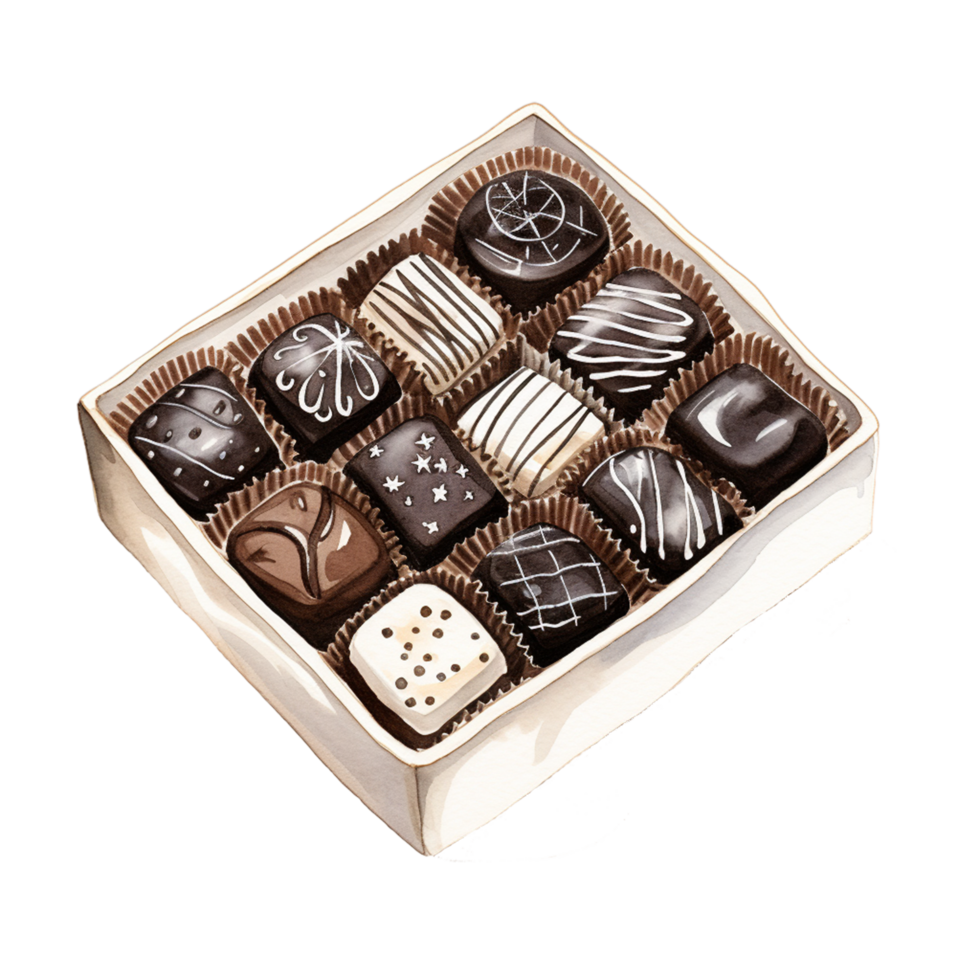 AI generated chocolate box 12pcs png