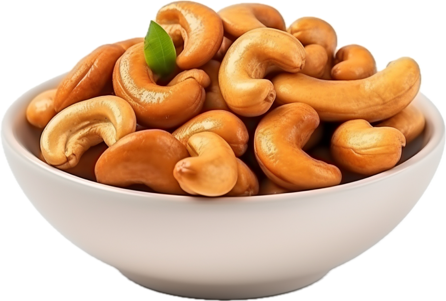 AI generated roasted cashew nut in bowl png