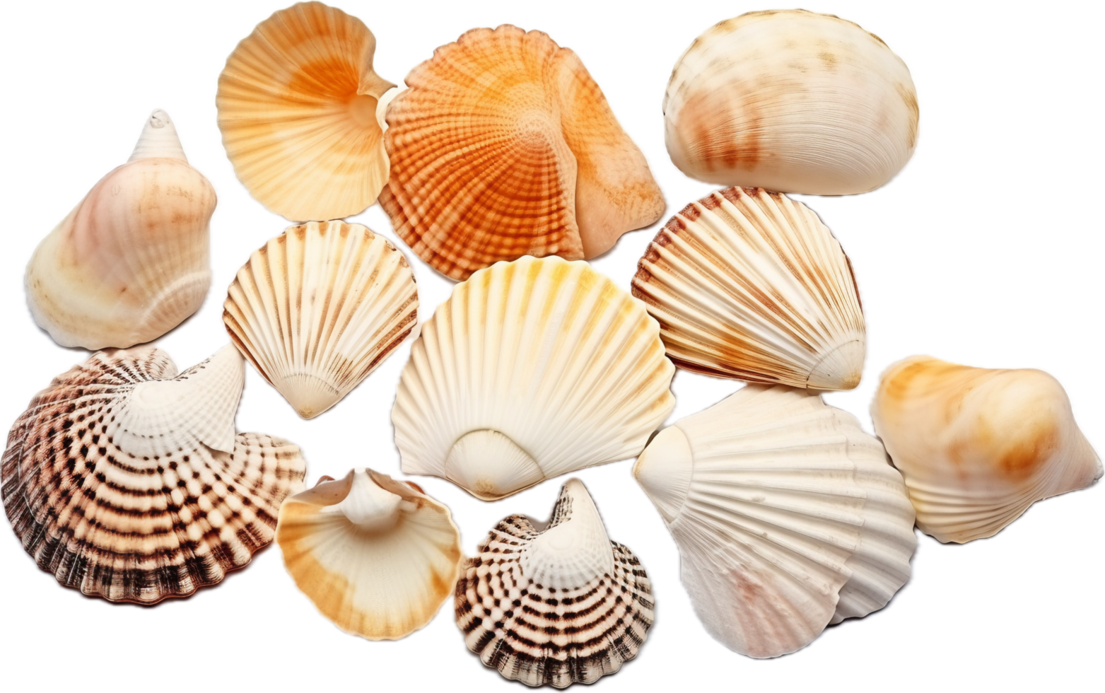 AI generated sea shells png