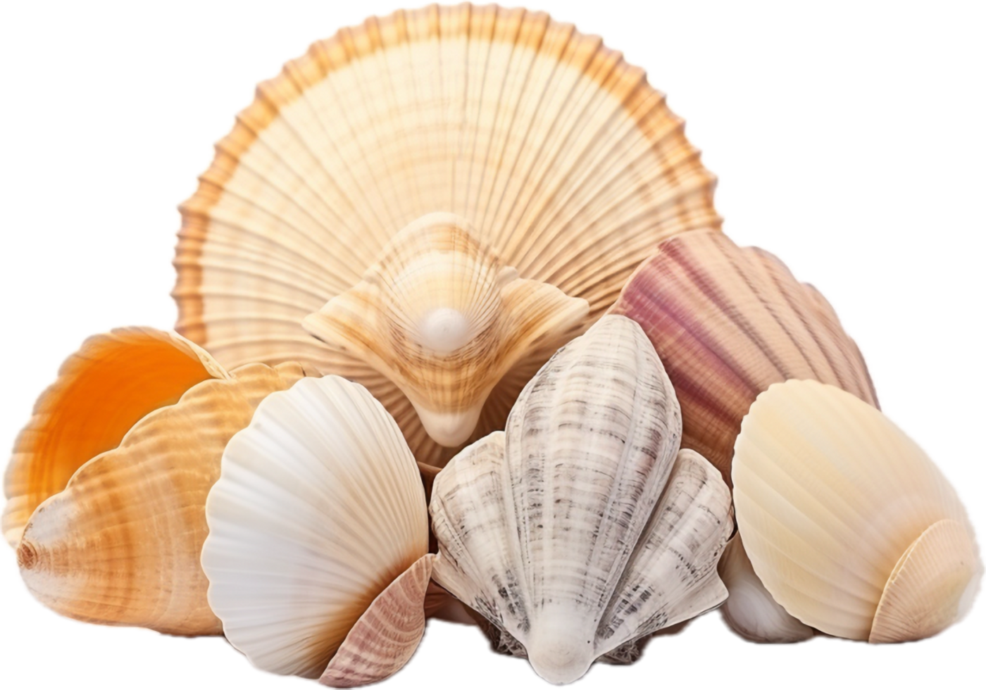 AI generated sea shells png