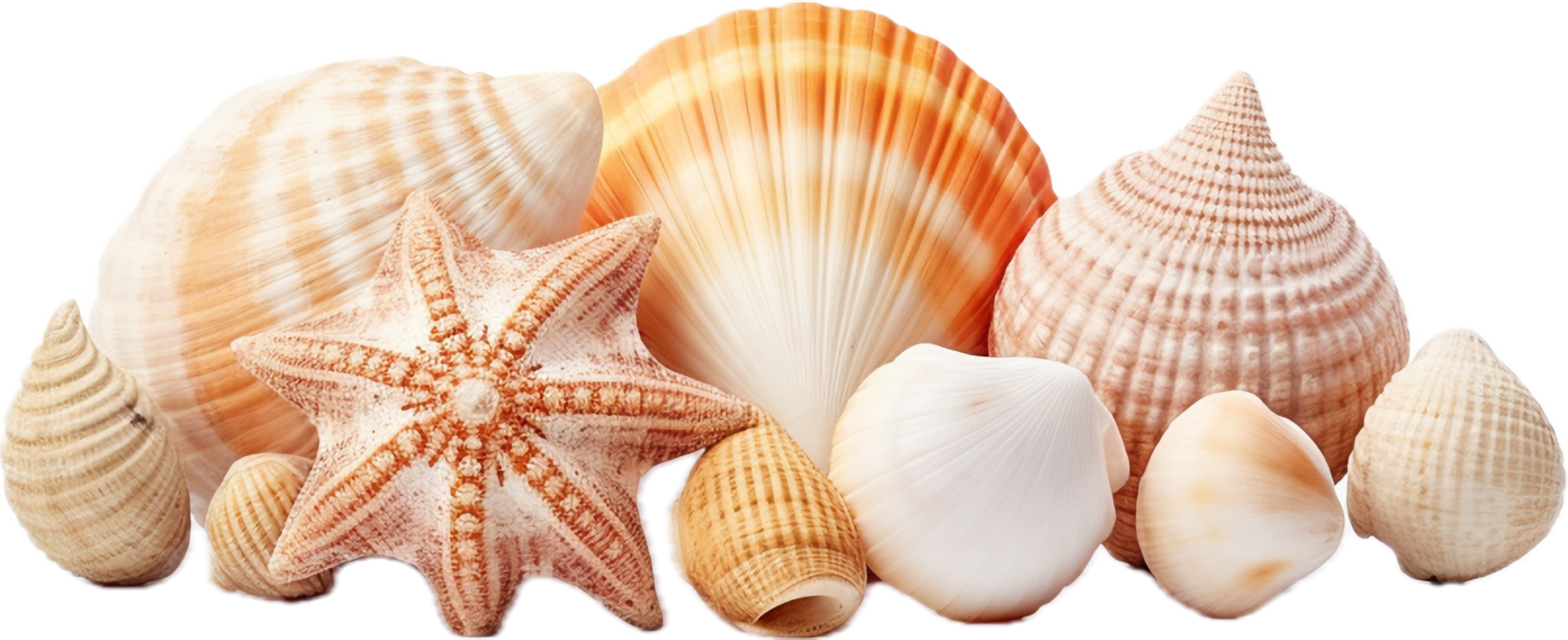 AI generated sea shells png