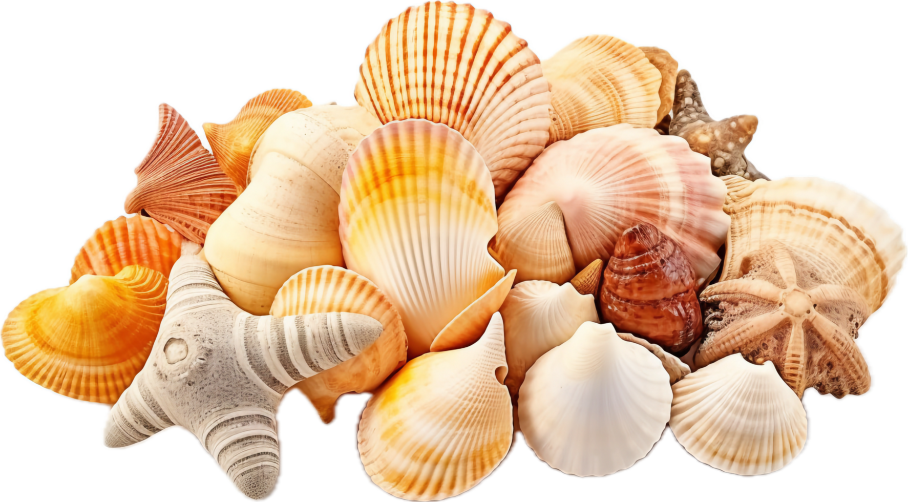 AI generated sea shells png