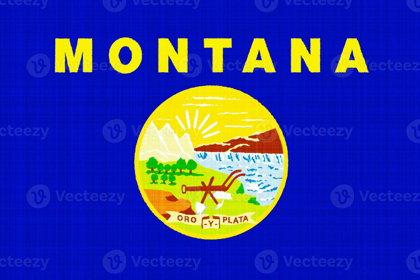 Flag of Montana USA state on a textured background. Concept collage. photo