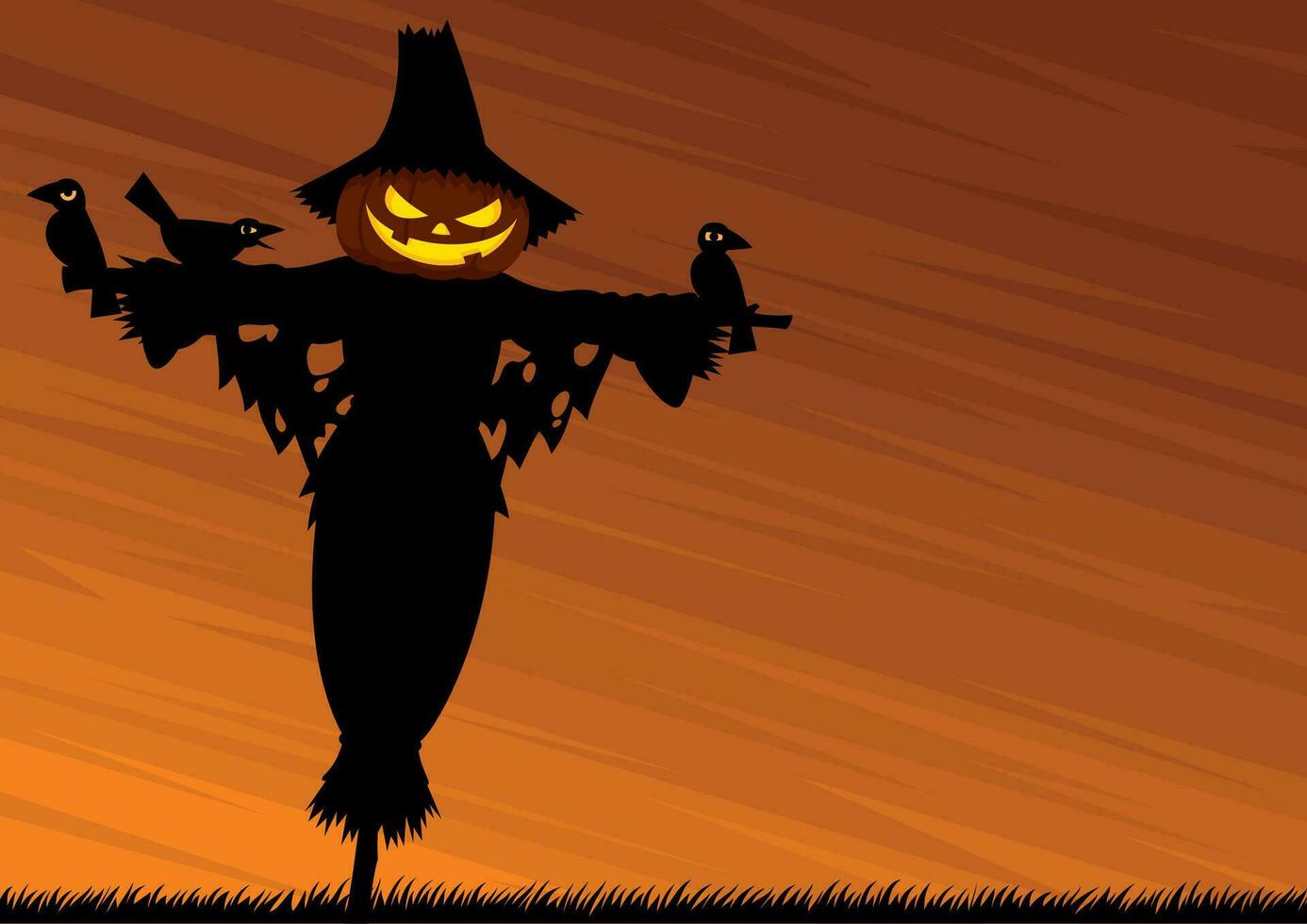 Scarecrow Halloween Background vector