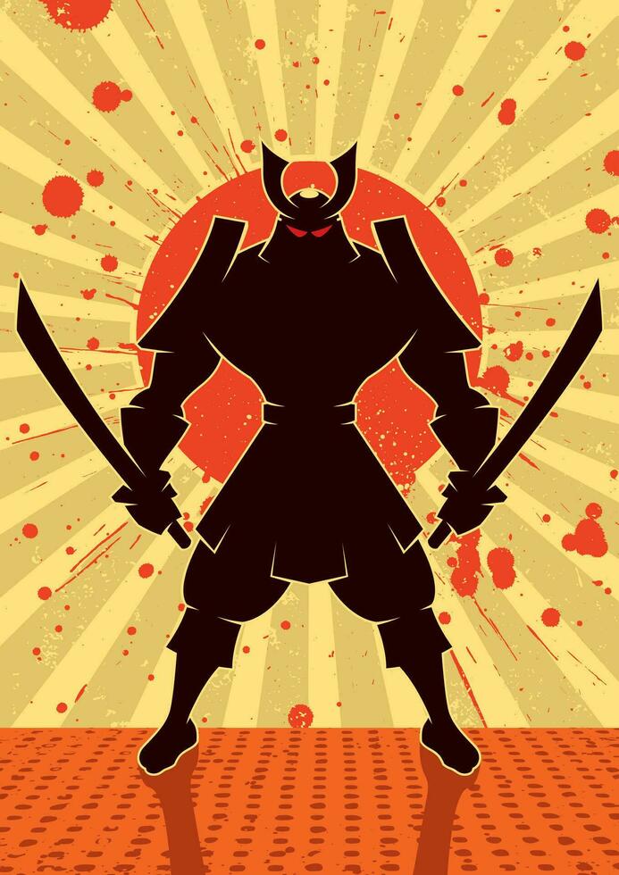 Shadow Samurai Cartoon vector