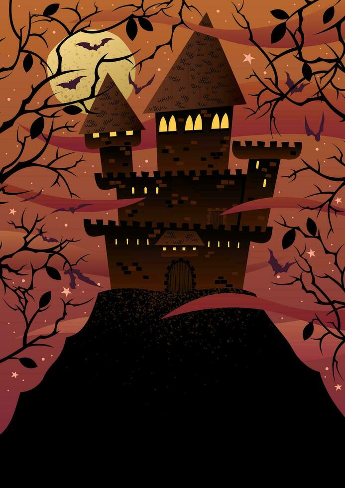 Spooky Castle Background vector