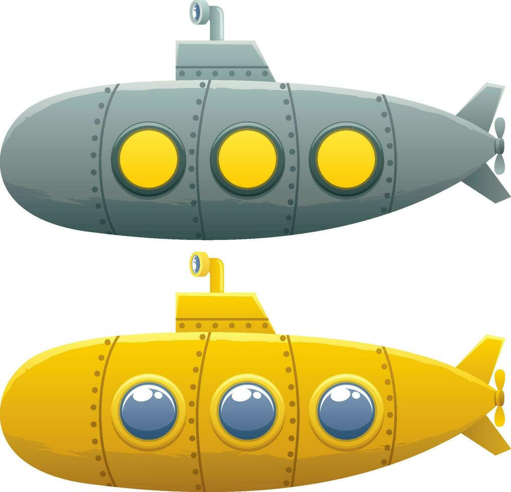 Submarine on White vector