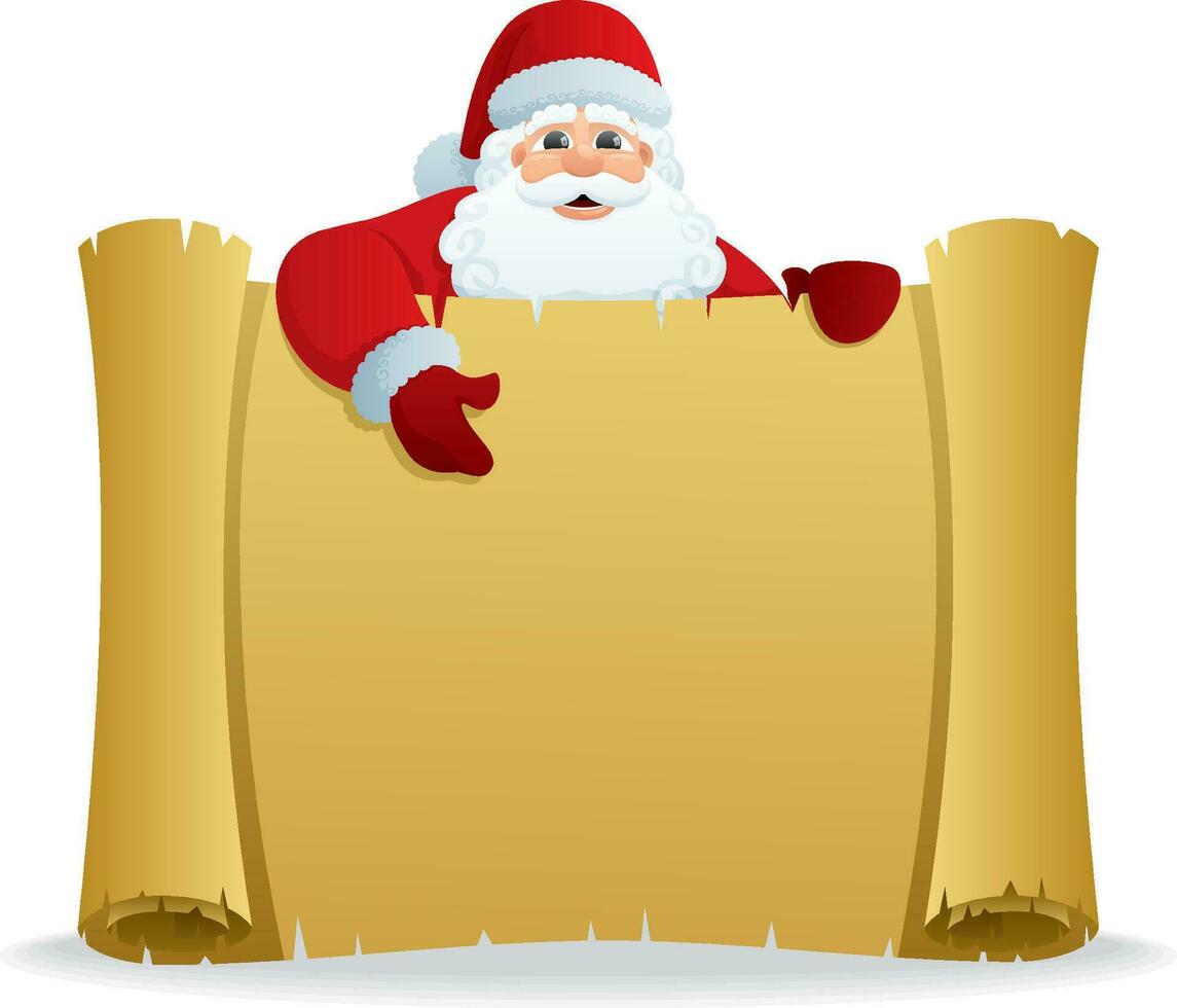 Santa Scroll on White vector