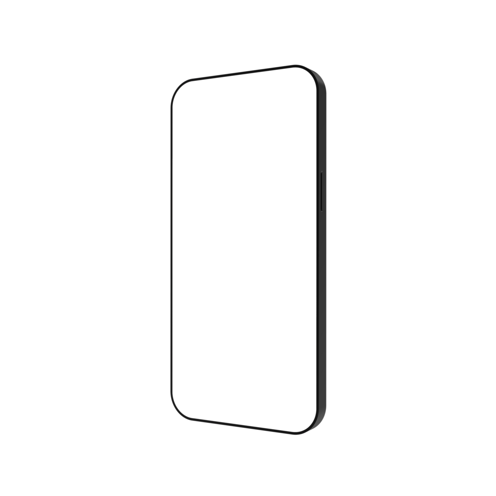 Mobile Phone mockup on transparent background PNG. 3D Rendering png