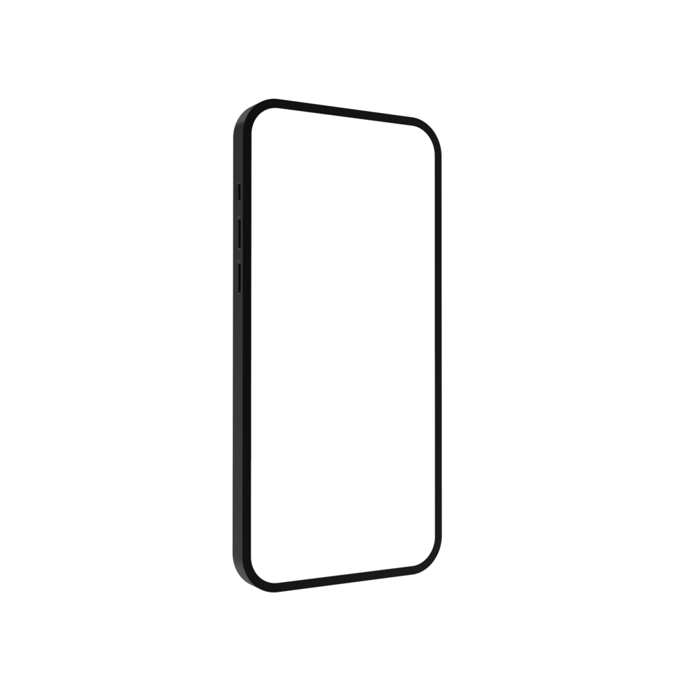 Mobile Phone mockup on transparent background PNG. 3D Rendering png