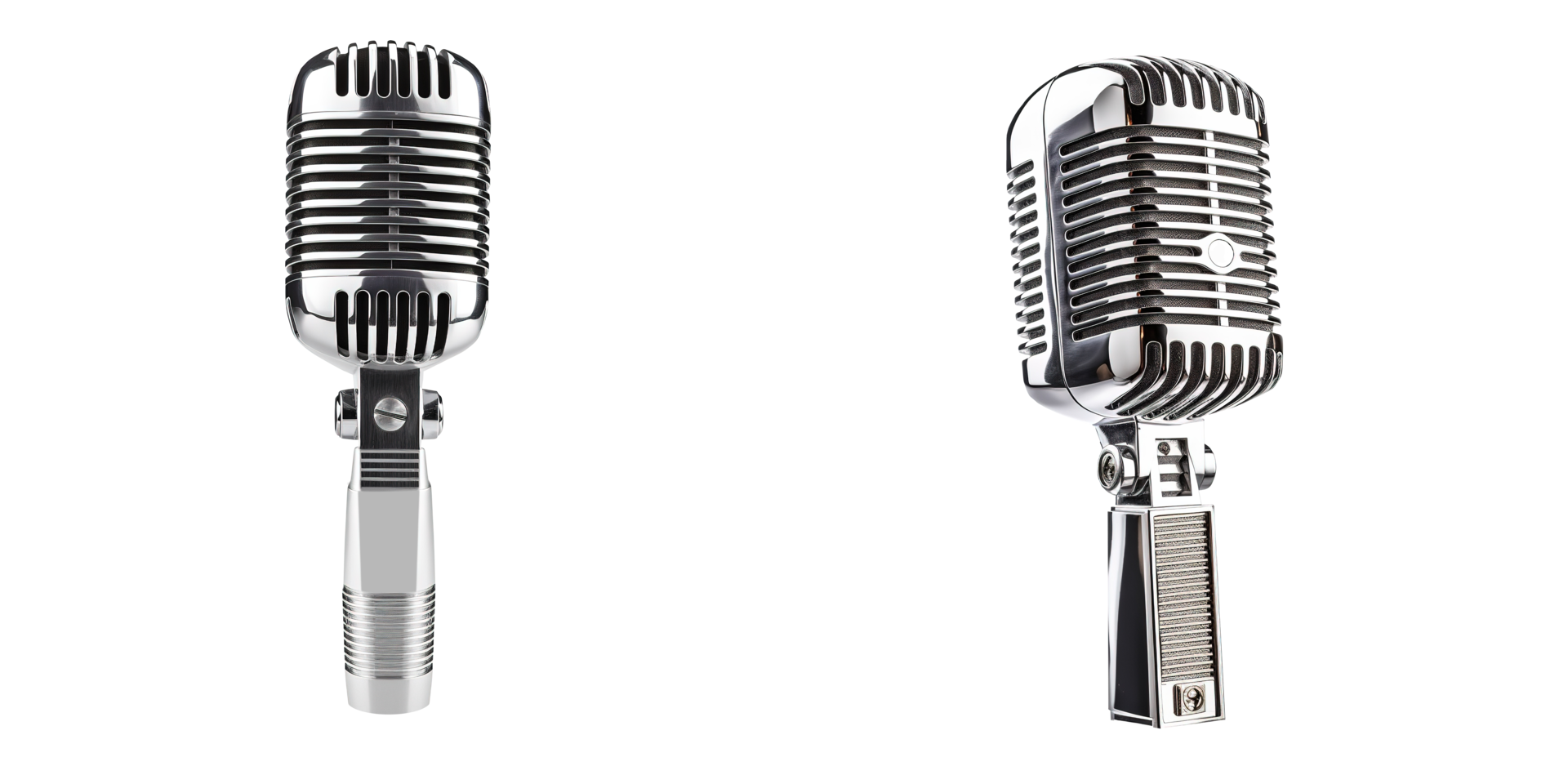 AI generated Retro microphone on transparent background png