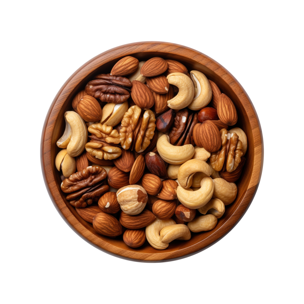 AI generated Mix nuts on transparent background png