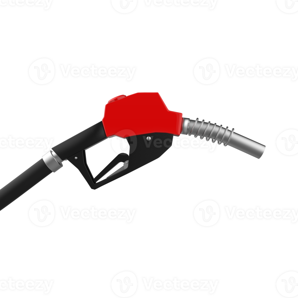 3d hacer de gasolina combustible bomba boquilla en transparente antecedentes png