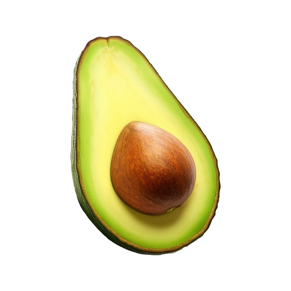 AI generated Avocado on transparent background. avocado sliced closeup png