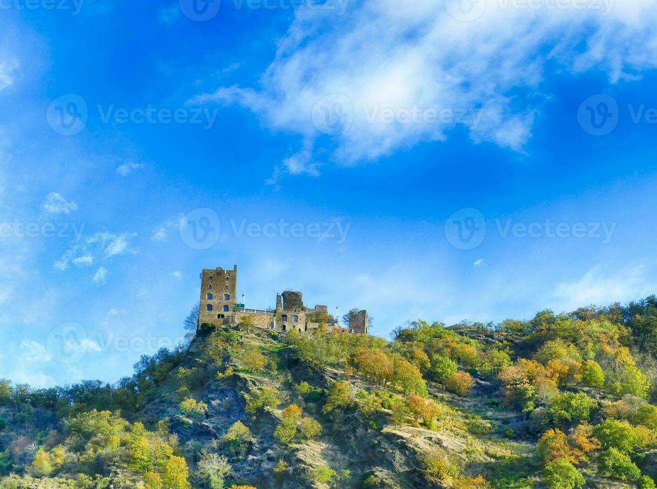 Castles Sterrenberg  and Liebenstein  on the Rhine River photo