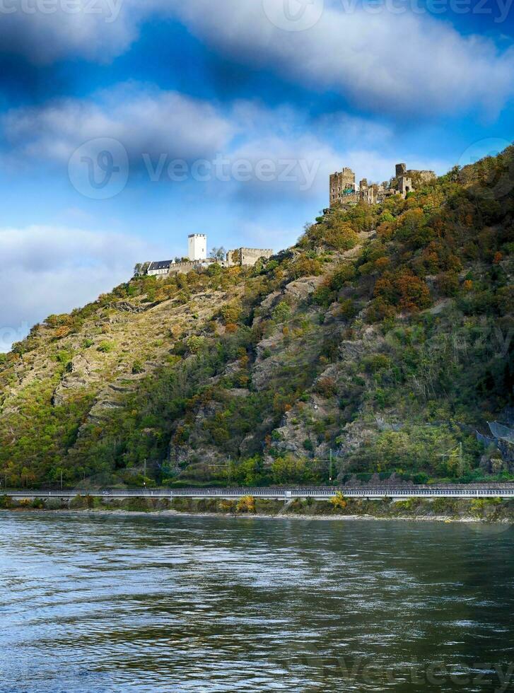 Castles Sterrenberg  and Liebenstein  on the Rhine River photo